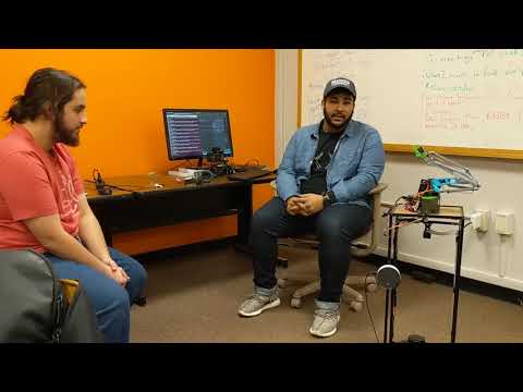 We explain our project and show that the arm moves when the robot sees a person's face